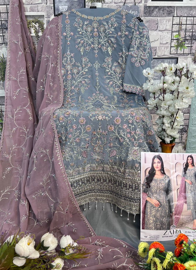 Zarina Vol 3 By Zaha Embroidery Georgette Pakistani Suits WHolesale Market In Surat